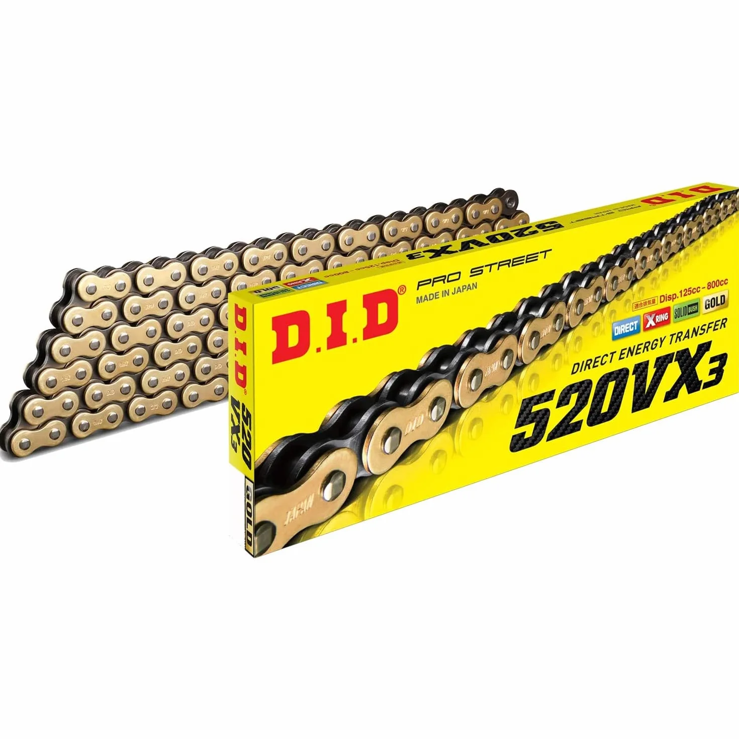 D.I.D 520VX3 Gold X-Ring Kette 116 Glieder