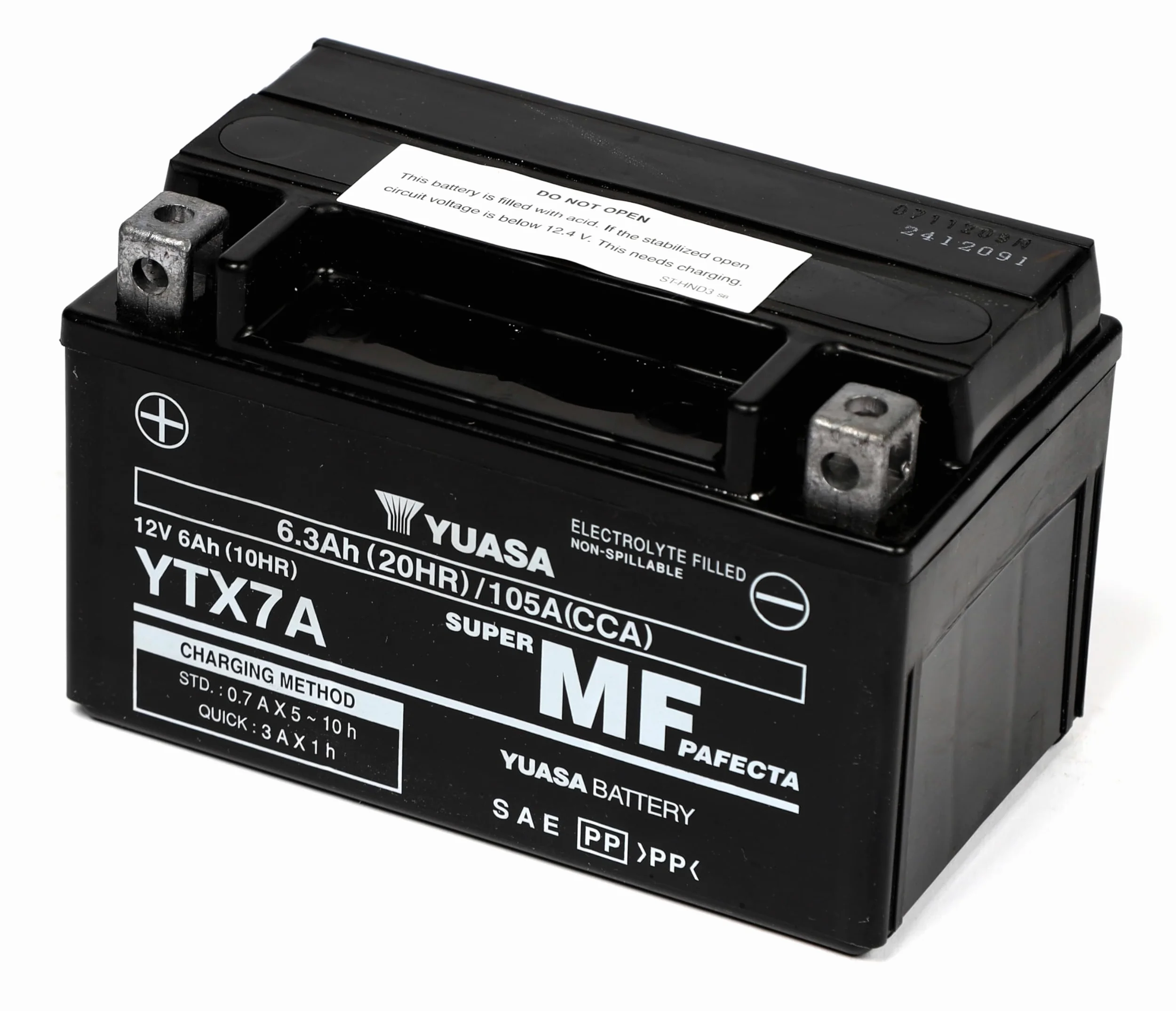 Yuasa YTX7A 12V 105 CCA Wartungsfreie AGM VRLA-Motorradbatterie