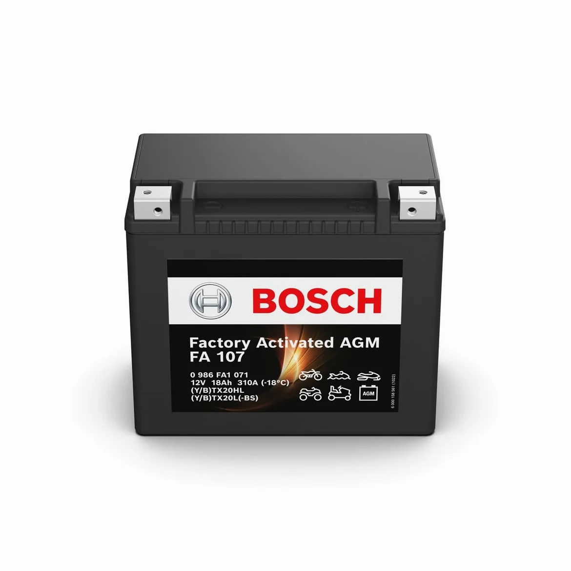 Bosch FA107 AGM-Motorradbatterie 12V 310A 18Ah