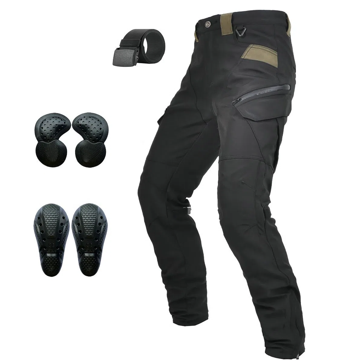 Motorradhose Herren mit Protektoren, Motorrad Jeans Herren, Atmungsaktiv Motorrad Biker Hosen, Motorrad Cargohose mit Abnehmbaren Schutz für alle Jahreszeiten