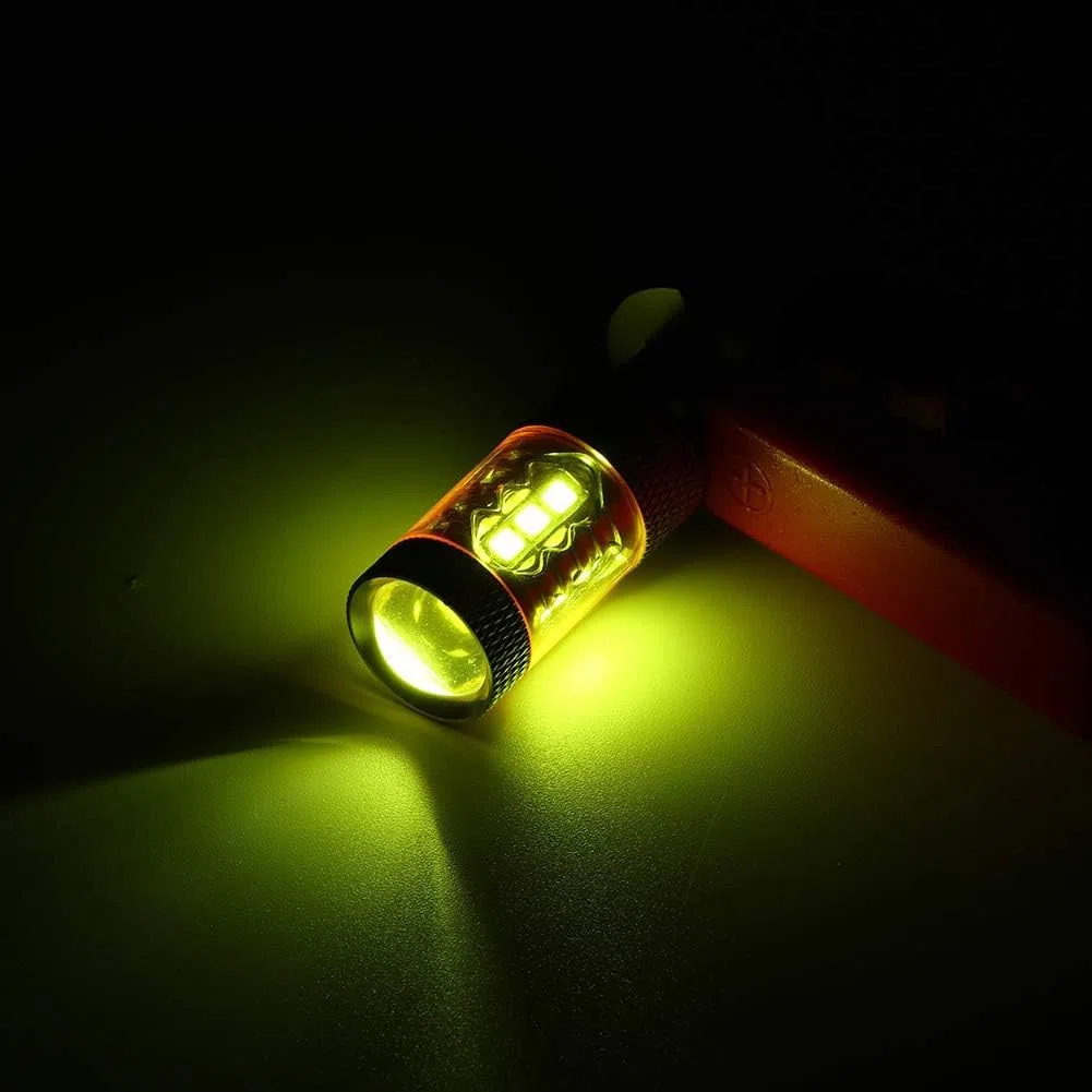 2PCS LED Yellow Fog Light Lamp Bulbs H3 12-24V 80W 16SMD Extremely Bright Bulbs Car Fog Light Lamp Bulbs Nice processing
