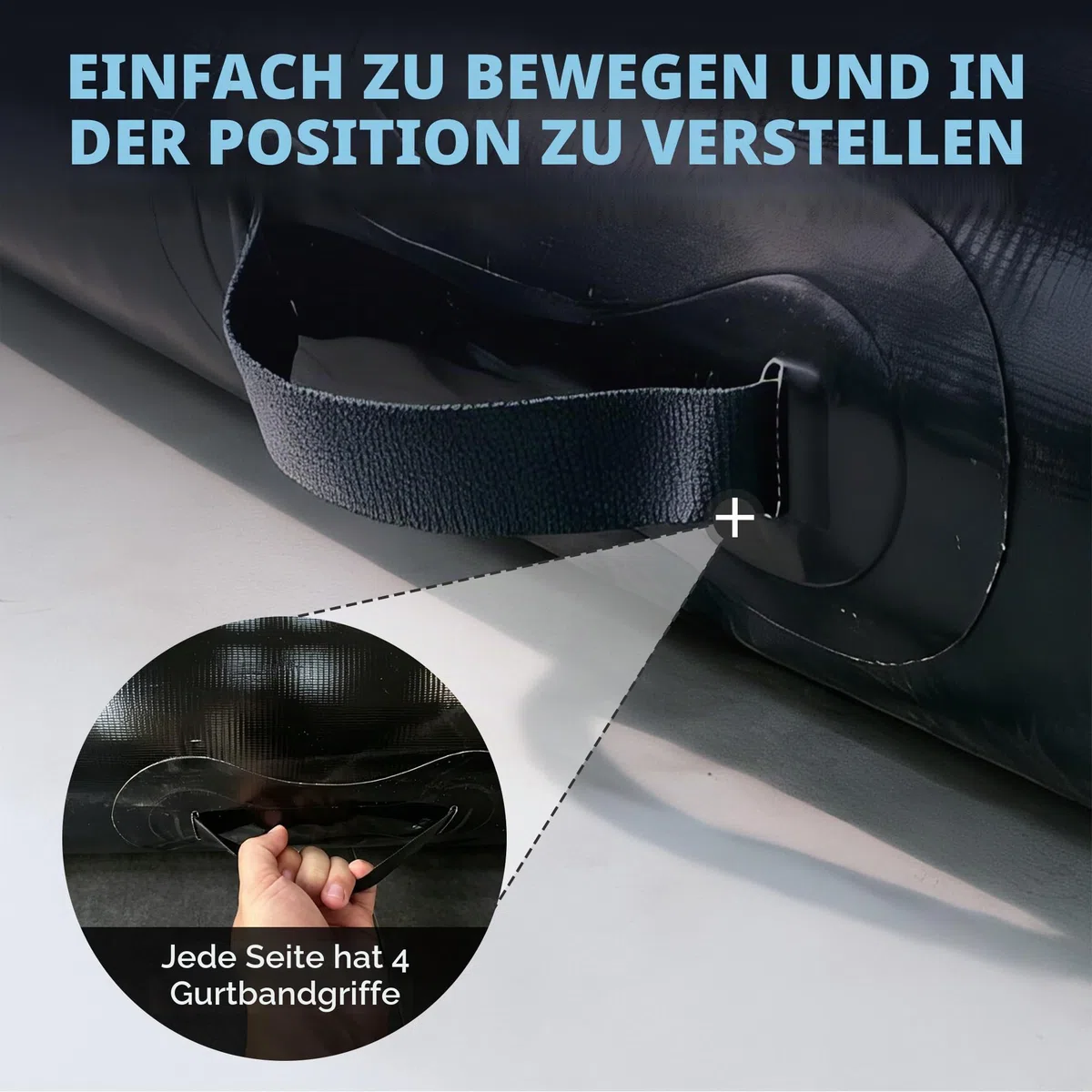 Aufblasbare Autowaschmatte, 3 x 5,9 m, strapazierfähige PVC-Garagenbodenmatte, wasserdichter Eindämmung für Wasser, Öl, Schlamm, Schnee und Regen, rutschfester Schutz für Autos