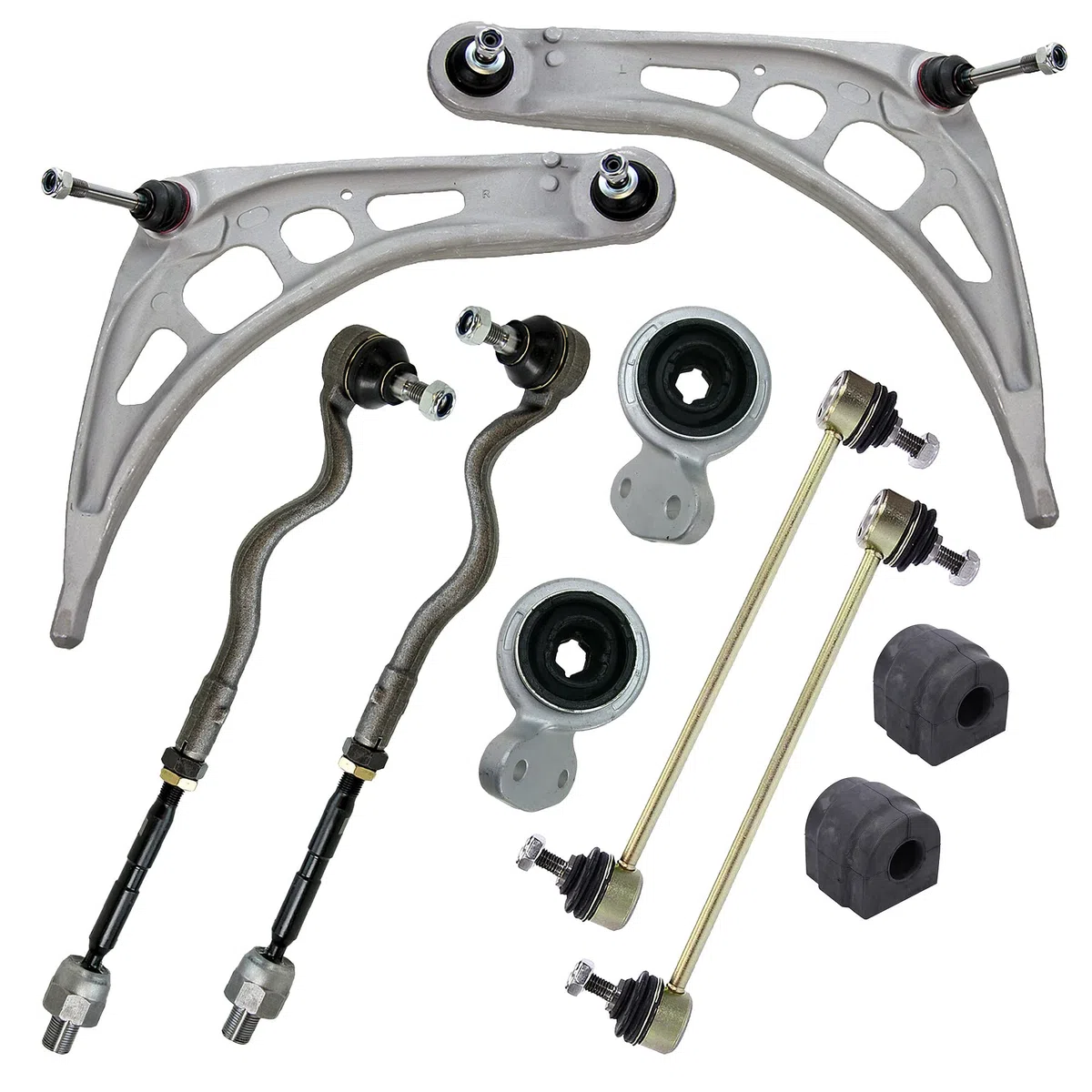 ATEC Germany 2x Querlenker Vorderachse vorne unten links & rechts, 2x Koppelstange vorne, 2x Spurstangenkopf, Kompatibel mit BMW 3er (E46), Z4 (E86) (E85)
