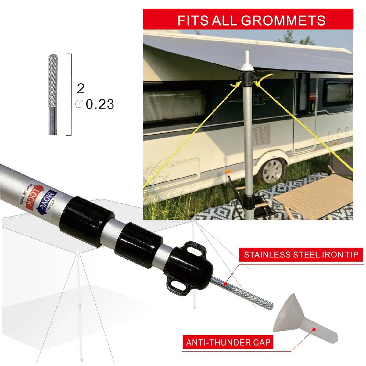 Sonnensegel Wohnwagen mit keder 2 Keder mit Ø 4.8& 6.8mm,sonnensegel keder Geeignet Wohnwagen,Wasserdicht und UV-beständig Wohnwagen sonnensege 3.5M