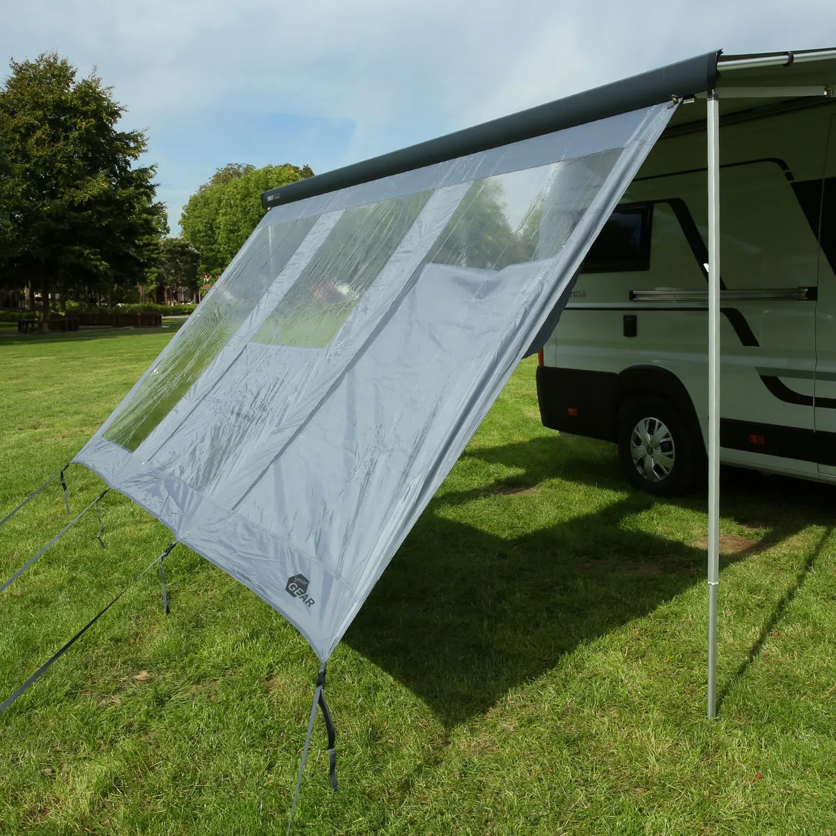 YOUR GEAR Vorderwand für Markise 3,7 m x 2 m Wasserdicht PVC UV Schutz Winddicht Sonnenschutz Sichtschutz Campingbus Wohnmobil - Vorderwand für Markise schützt vor Sonne, Wind und Regen