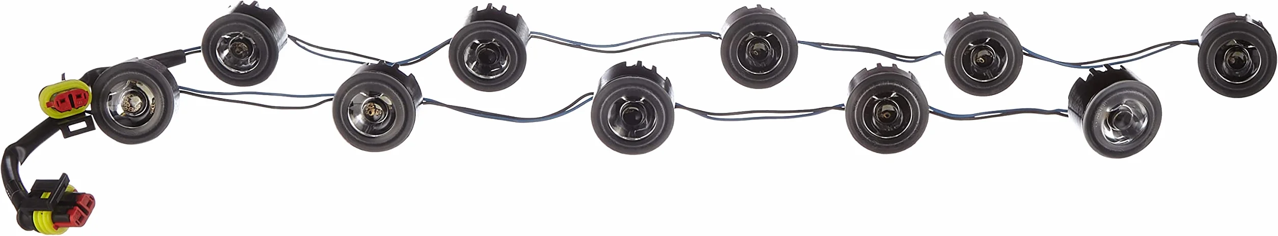 HELLA 2PT 177 696-701 LED-Tagfahrleuchtensatz - LEDayFlex - 12/24V - rund - Einbau - Lichtscheibenfarbe: glasklar - Kabel: 120mm - Fahrzeugfront - Satz