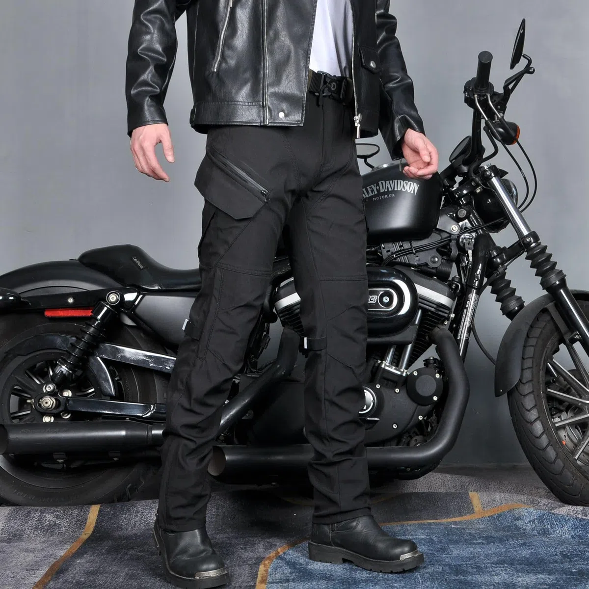 Motorradhose Herren mit Protektoren, Motorrad Jeans Herren, Atmungsaktiv Motorrad Biker Hosen, Motorrad Cargohose mit Abnehmbaren Schutz für alle Jahreszeiten