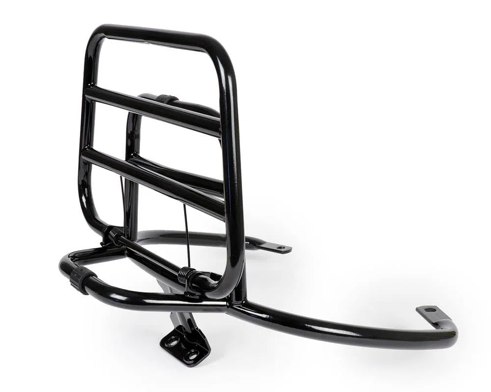 MOTONOSTRA Gepäckträger schwarz glanz klappbar hinten kompatibel Vespa GT GTL GTV GTS Super GT60 125 200 250 300