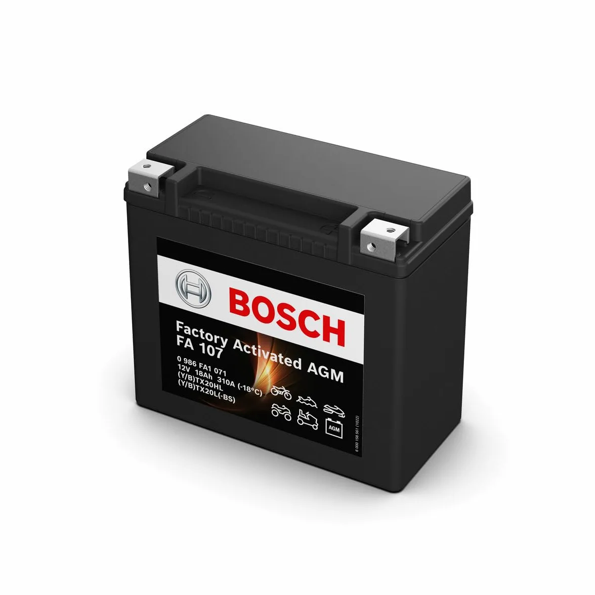 Bosch FA107 AGM-Motorradbatterie 12V 310A 18Ah