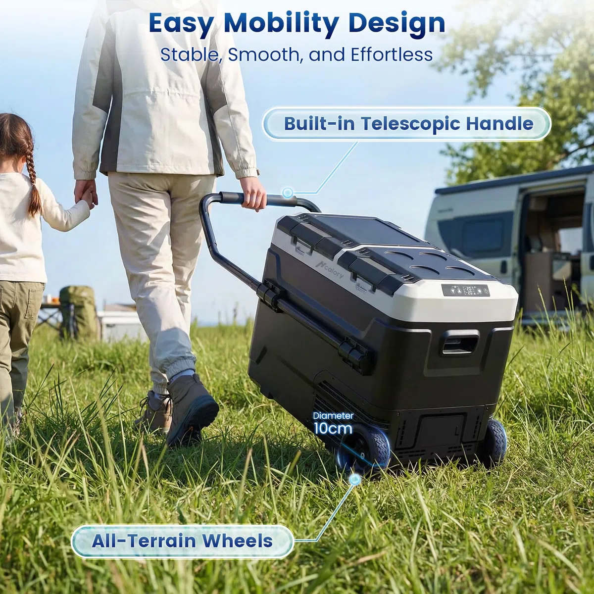 50L Kompressor Kühlbox Bluetooth-App 2× Temperaturregelung -20°C bis 20°C 12V/24V/230V Leise 45 dB Auto Caravan Camping