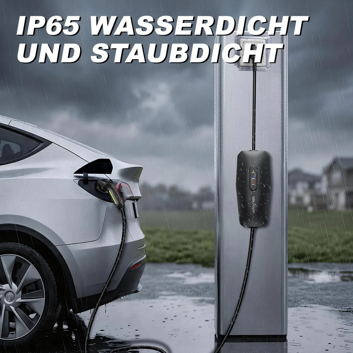 Ladekabel Typ 2, 3.68KW /5M Ladekabel Elektroauto, 16A EV Ladegerät, Typ 2 für Elektrofahrzeuge mit Einphasigem EU-Schuko, IP65 Kompatibel mit Model Y/3, XC60, ID.3, ID.4
