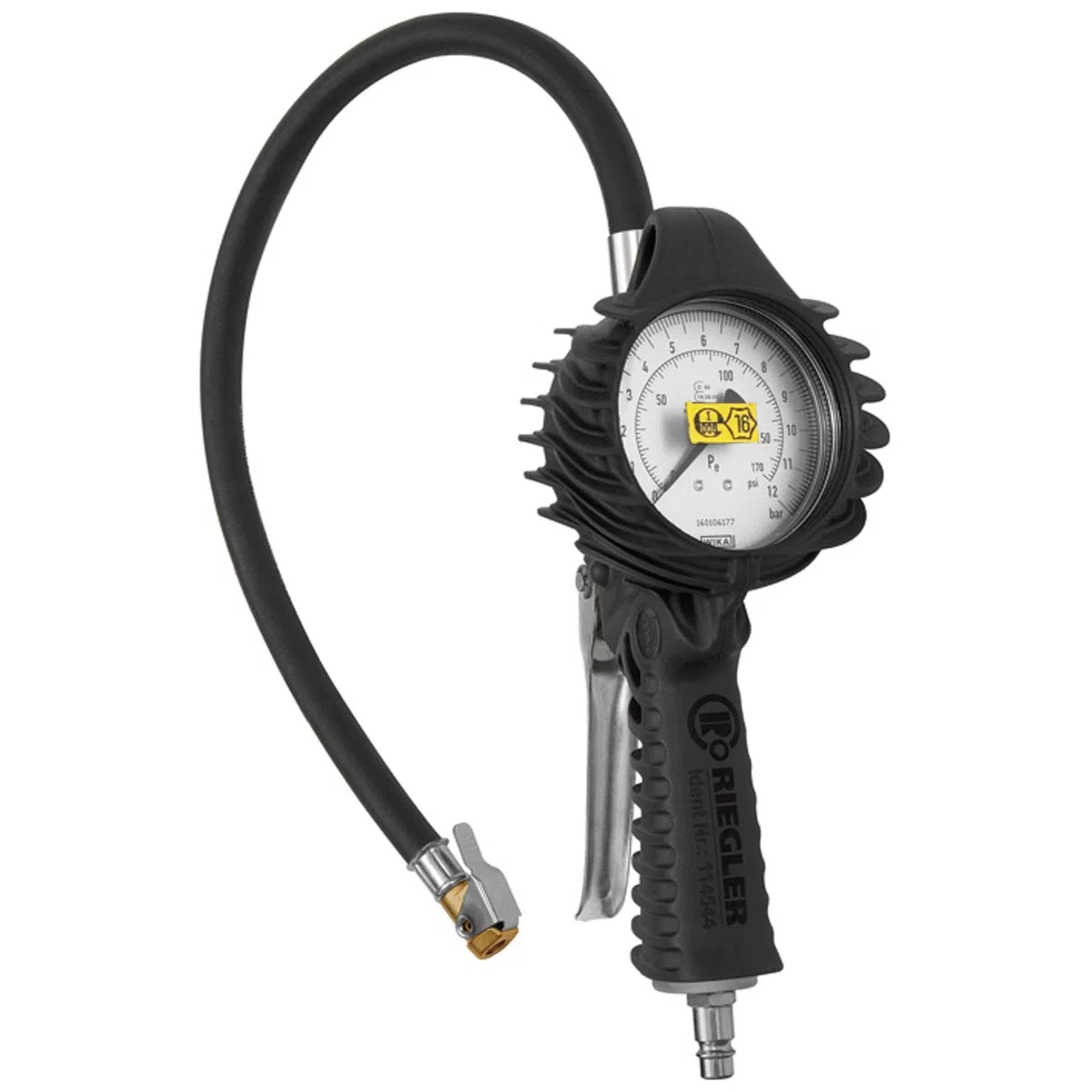RIEGLER 136799-39.021 Stand.-Handreifenfüllmesser MS, Mano Ø 80 mm, geeicht, 0-12 bar, 1Stk