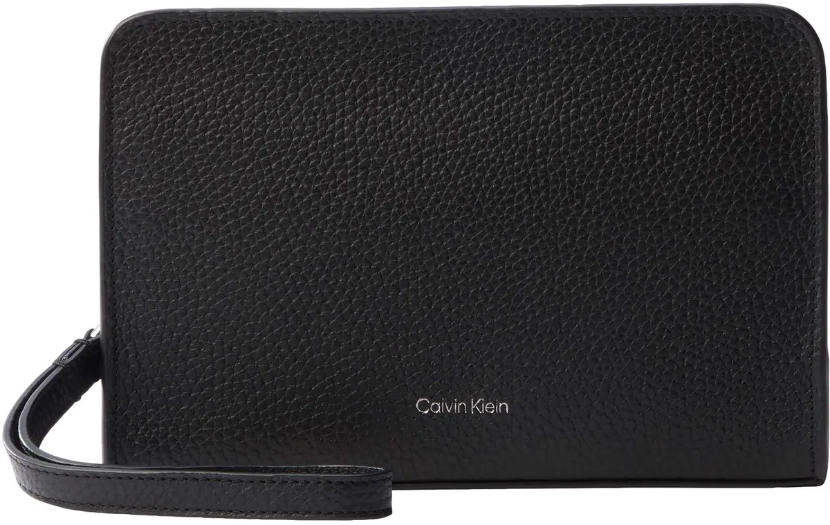 Calvin Klein Foil Emboss Pouch with Handle UB1 Black One Size