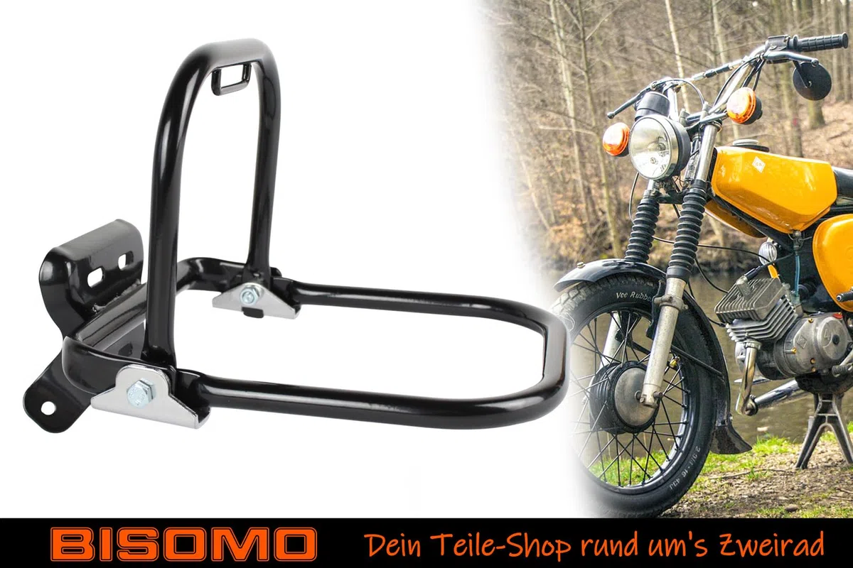 Gepäckträger komplett hinten, kurzer Stützbügel mit Schutzblechhalter für Simson S50 S51 S70 Enduro, Schwarz