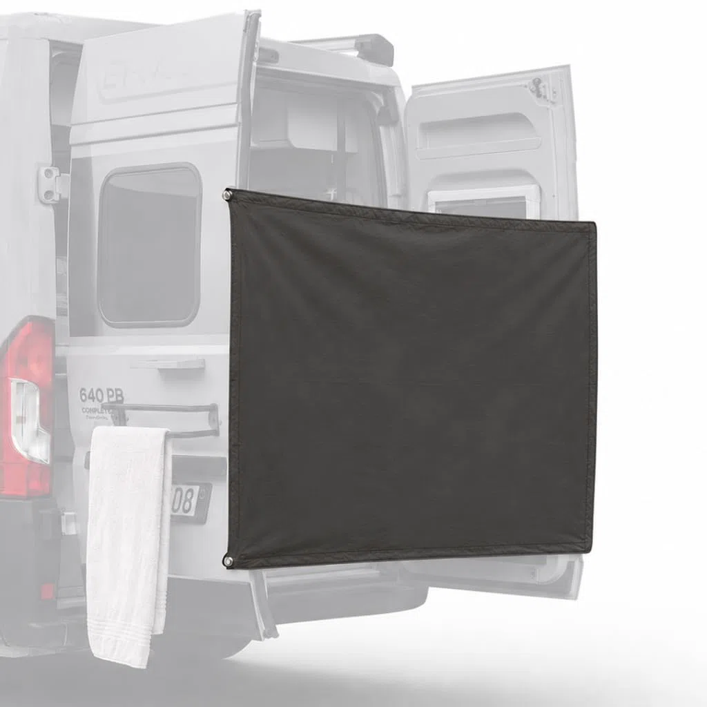 Campnetic Sichtschutz & Duschvorhang mit Magnethalterung - Einfaches Anbringen ohne Bohren - Offroad Zubehör - Camper Zubehör - komplettes Set inkl. praktischem Aufbewahrungsbeutel