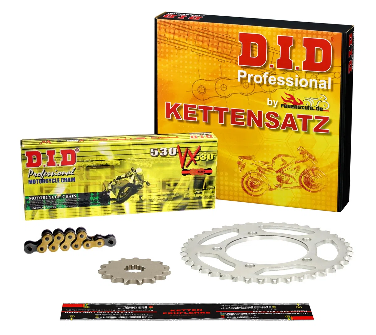 Kettensatz VTR 1000 F Fire Storm, 1997-2006, SC36, DID X-Ring extra verstärkt gold