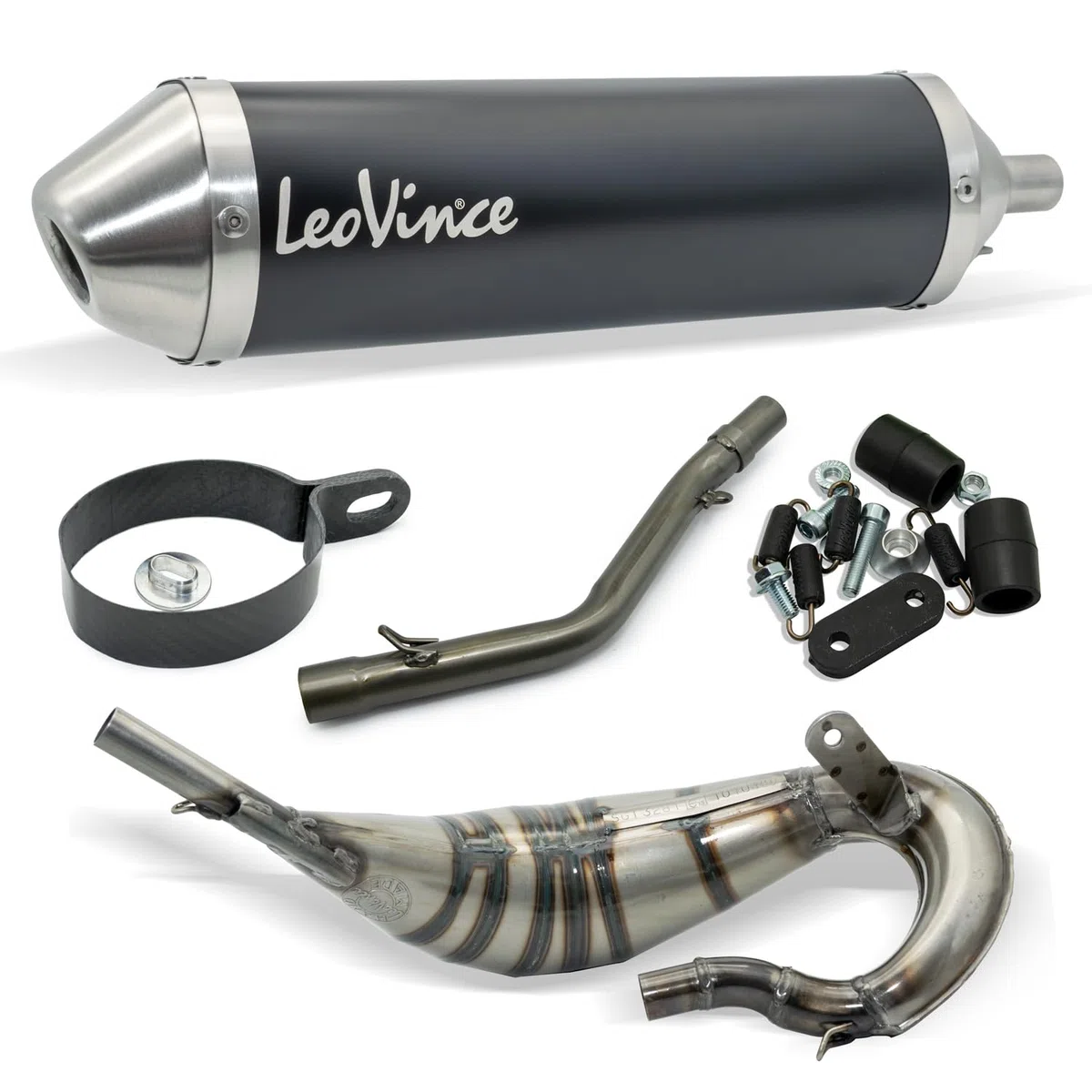 LeoVince Auspuffanlage X-FIGHT Black Edition Edelstahl schwarz für Rieju MRT 50 SM PRO