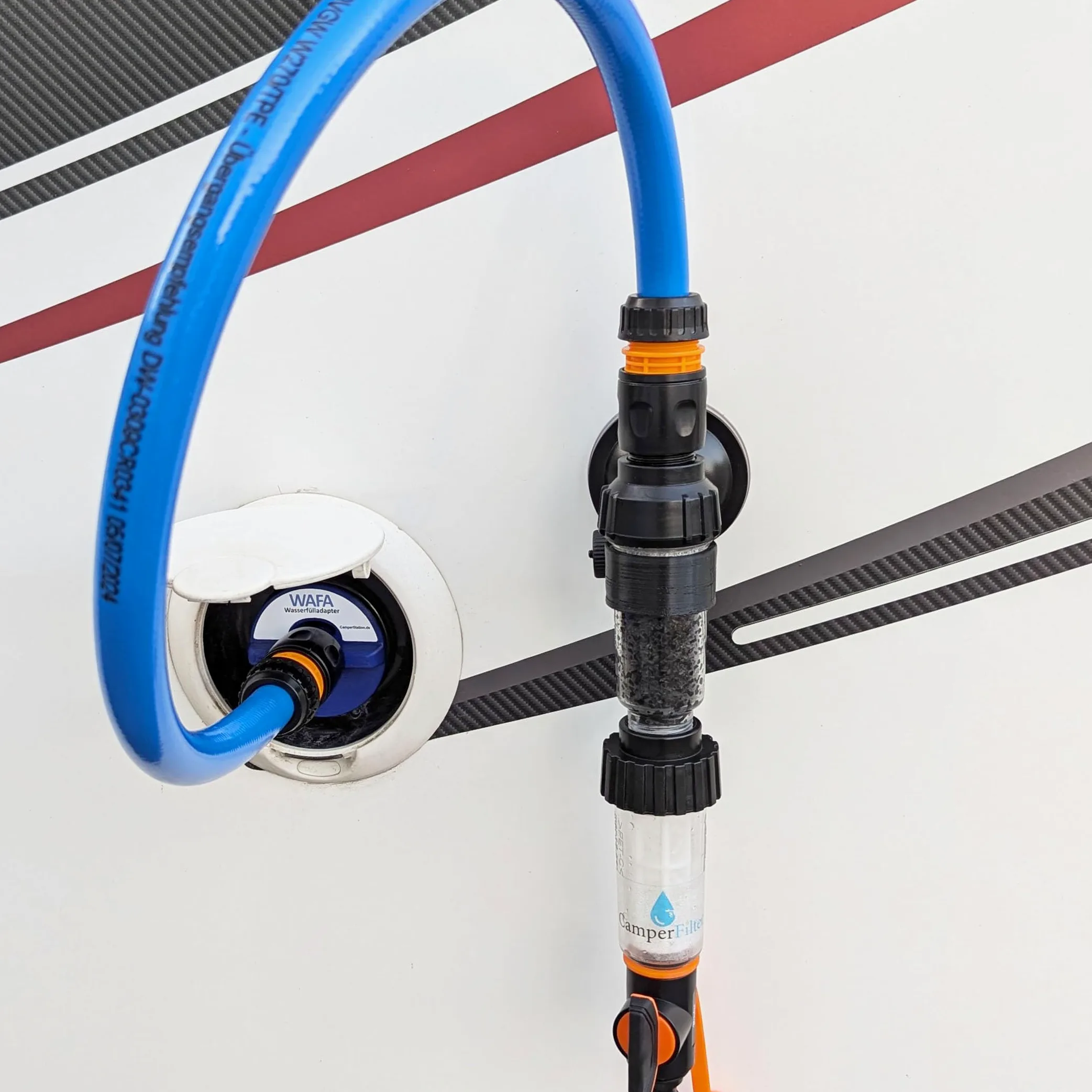 Wasserfilter mit Aktivkohlefilter- und Sedimentfilter für Wohnmobil, Wohnwagen, Camping, Boot