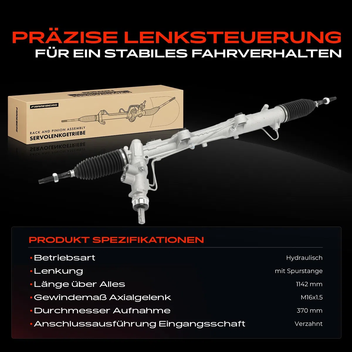Frankberg Lenkgetriebe Servolenkgetriebe Hydraulisch für Linkslenker Kompatibel mit M.u.l.t.i.v.a.n VI SGF SGM SGN 2.0L 2015-2021 Transporter VI SFD SFE SFL SFZ 2.0L 2015-2021 Replace# 7H1422061J