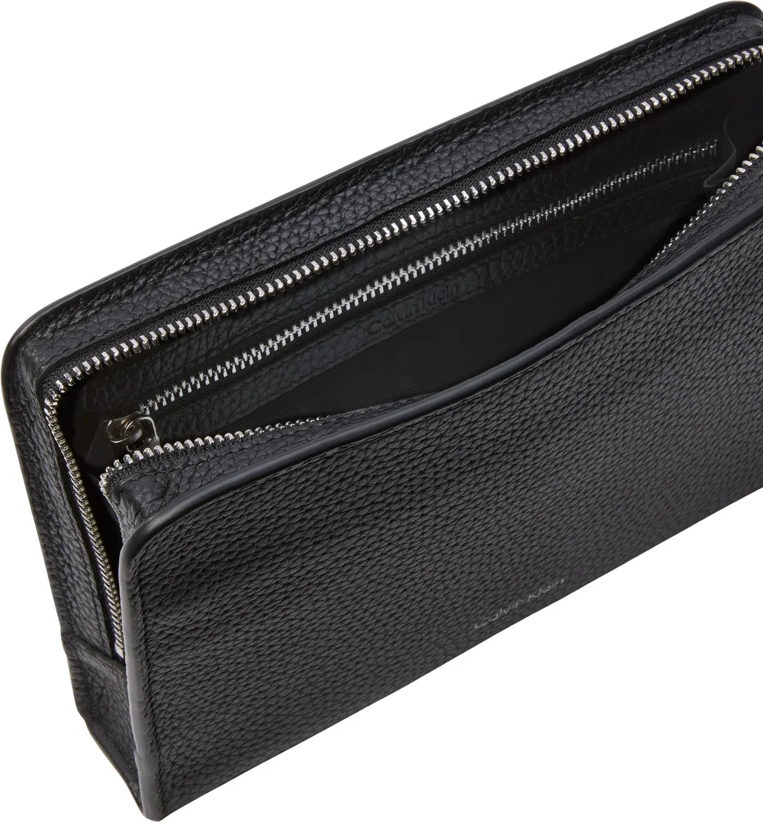Calvin Klein Foil Emboss Pouch with Handle UB1 Black One Size