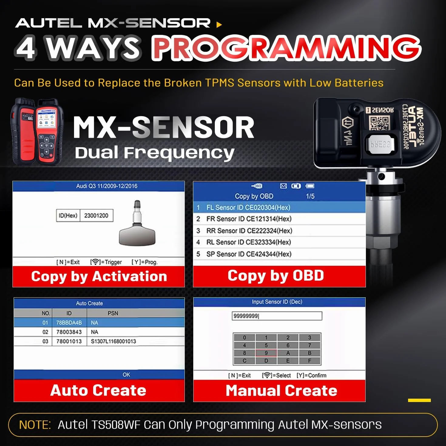 Autel MaxiTPMS TS508WF: 2026 Upgrade WiFi Ver. von RDKS Programmiergerät TS508 TS501 PRO TS408S, Alle TPMS Sensoren Aktivieren, MX Sensor Programmieren, TPMS Zurücksetzen, TPMS Code Lesen/Löschen
