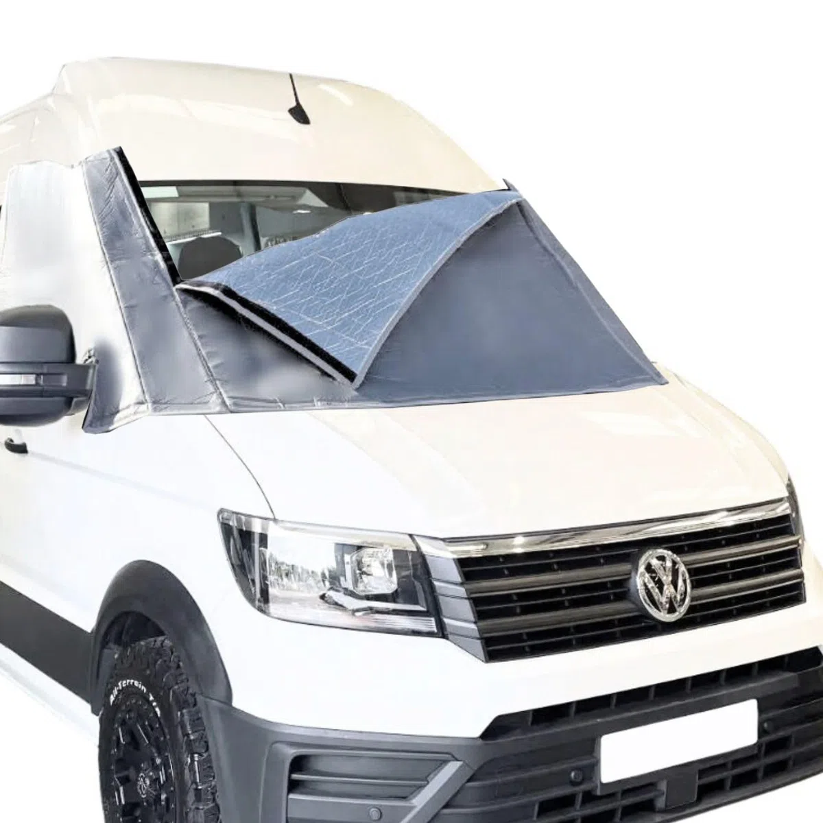 Marvix Externe Thermomatte Wohnmobil Silber Abdeckung Luxus Frontscheiben-Isolierung Verdunkelungsblende für VW Crafter/Grand California & Man TGE ab 2018