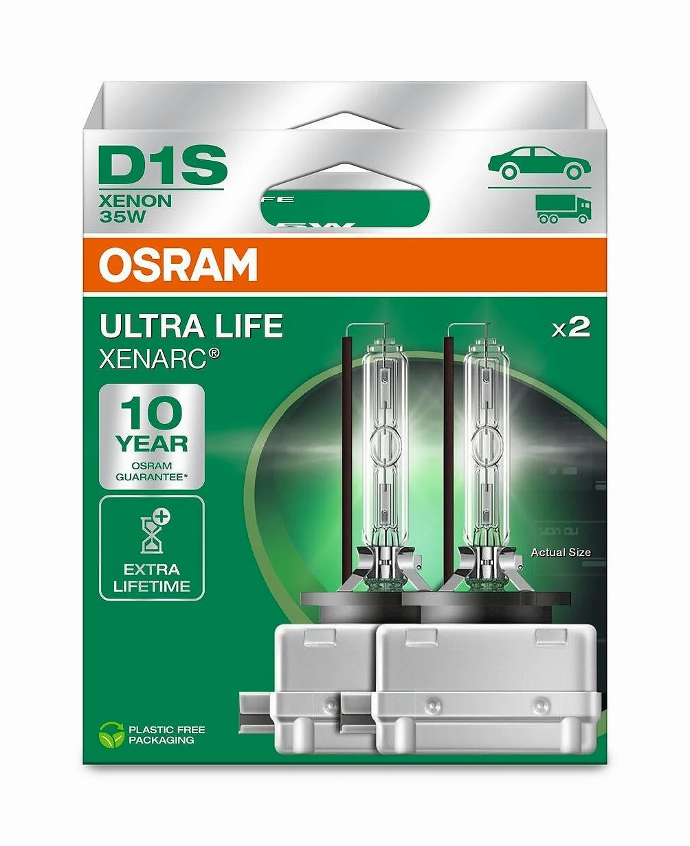 Osram XENARC ULTRA LIFE, D1S, Xenon-Scheinwerferlampen, Hängebox (2 Lampen)