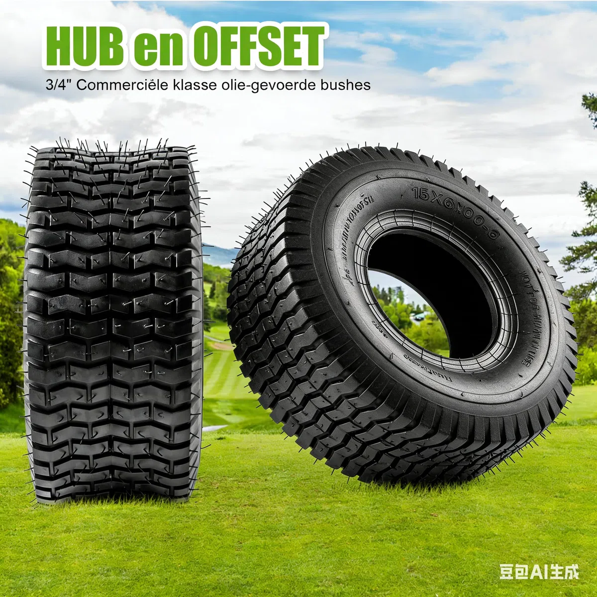 2-Pack 15x6.00-6 Reifen und Innenrohr Set TR-13 Gerade Ventil Stamm Naturkautschuk 4-Schicht mit Rohr 400 lbs Kapazität Ersatz Reiten Mäher Vorderrad Montage