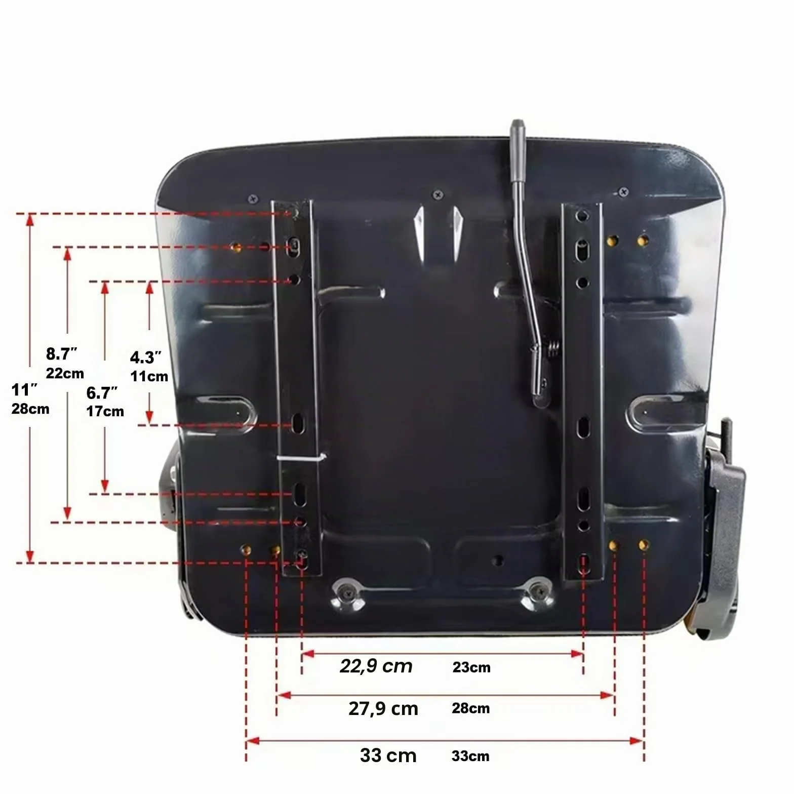 Universal verstellbarer Gabelstaplersitz mit Sicherheitsgurt, Arm- und Rückenlehne, wasserdichter PVC-Sitz für Traktor Bagger
