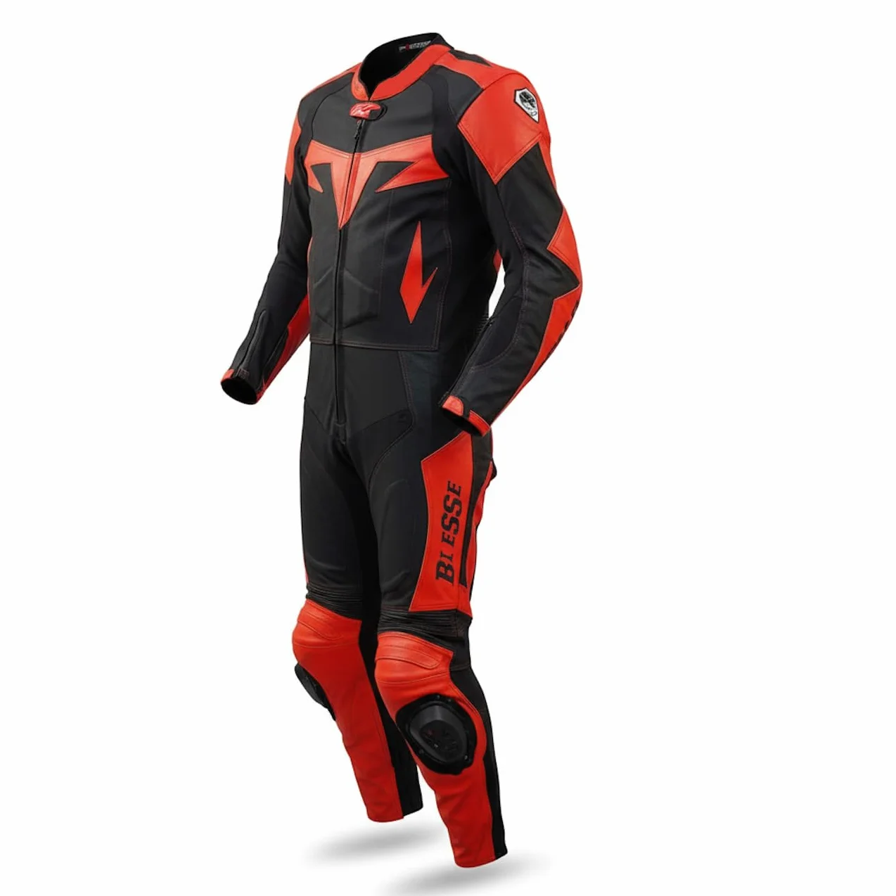 BI ESSE - Motorradanzug aus Leder und Stoff, ideal für Straßen, lange Reisen, Touring, Pitbike,komplett mit Höcker und harten Protektoren
