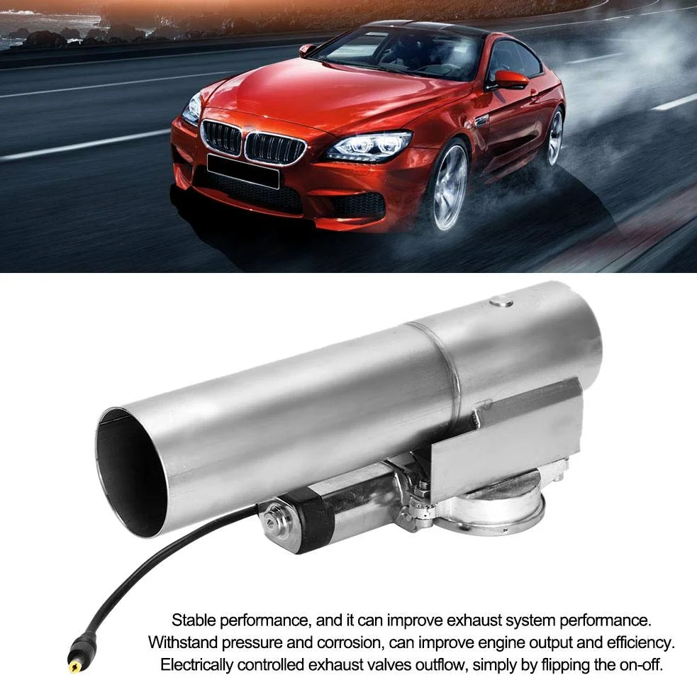 klappenauspuff,electric exhaust valve,Elektrisches Auspuffventil, Elektrisches Auslassventil 2,5 Zoll Edelstahl Elektrisch Abgasabgussrohr Ausschnitt e ausschneiden Ventil mit Fernbedienung