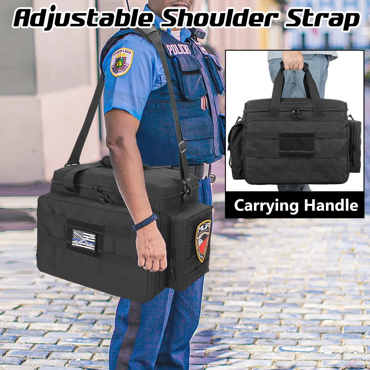 Samdew Taktische Tasche, Security Tasche für Polizei-Ausrüstung mit 15,6 Zoll Laptop-Schicht, MOLLE-Kompatibel