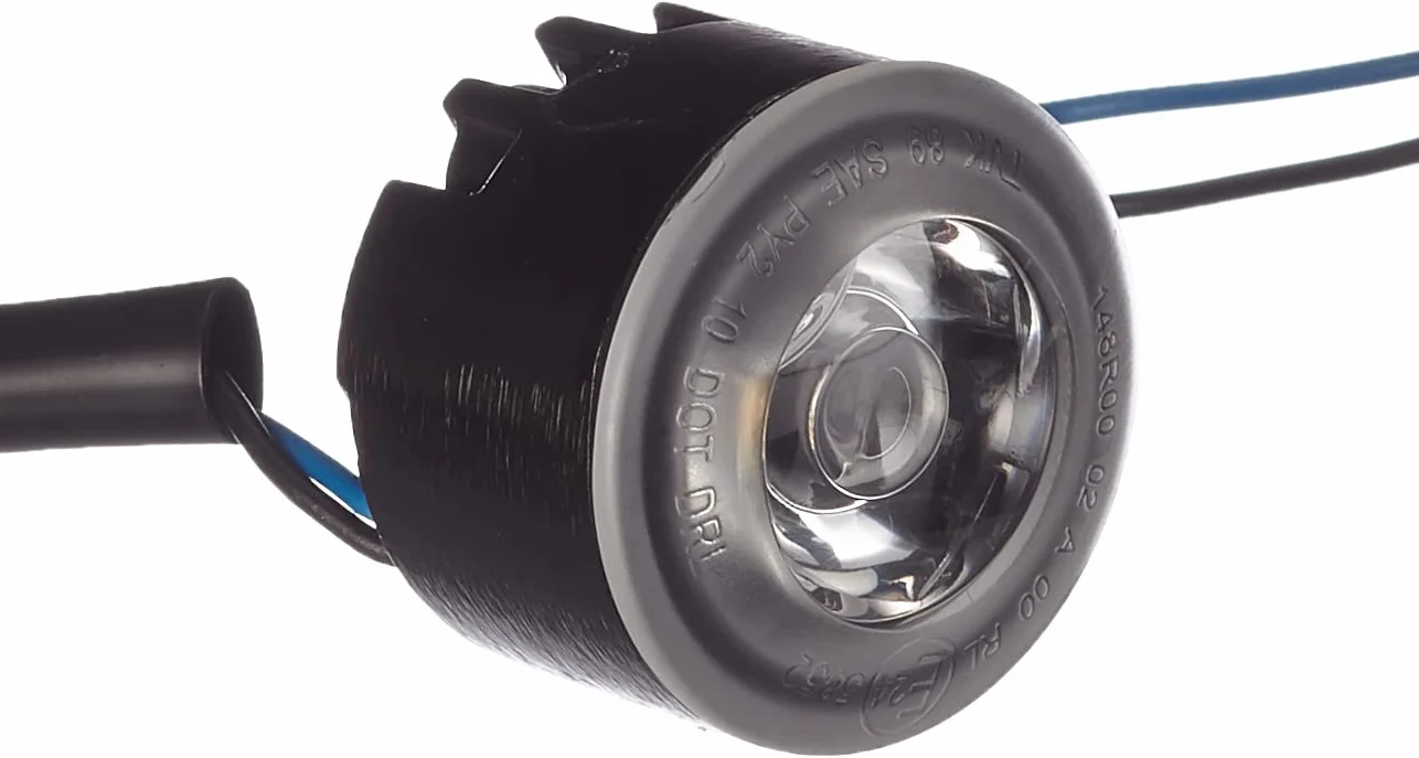 HELLA 2PT 177 696-701 LED-Tagfahrleuchtensatz - LEDayFlex - 12/24V - rund - Einbau - Lichtscheibenfarbe: glasklar - Kabel: 120mm - Fahrzeugfront - Satz