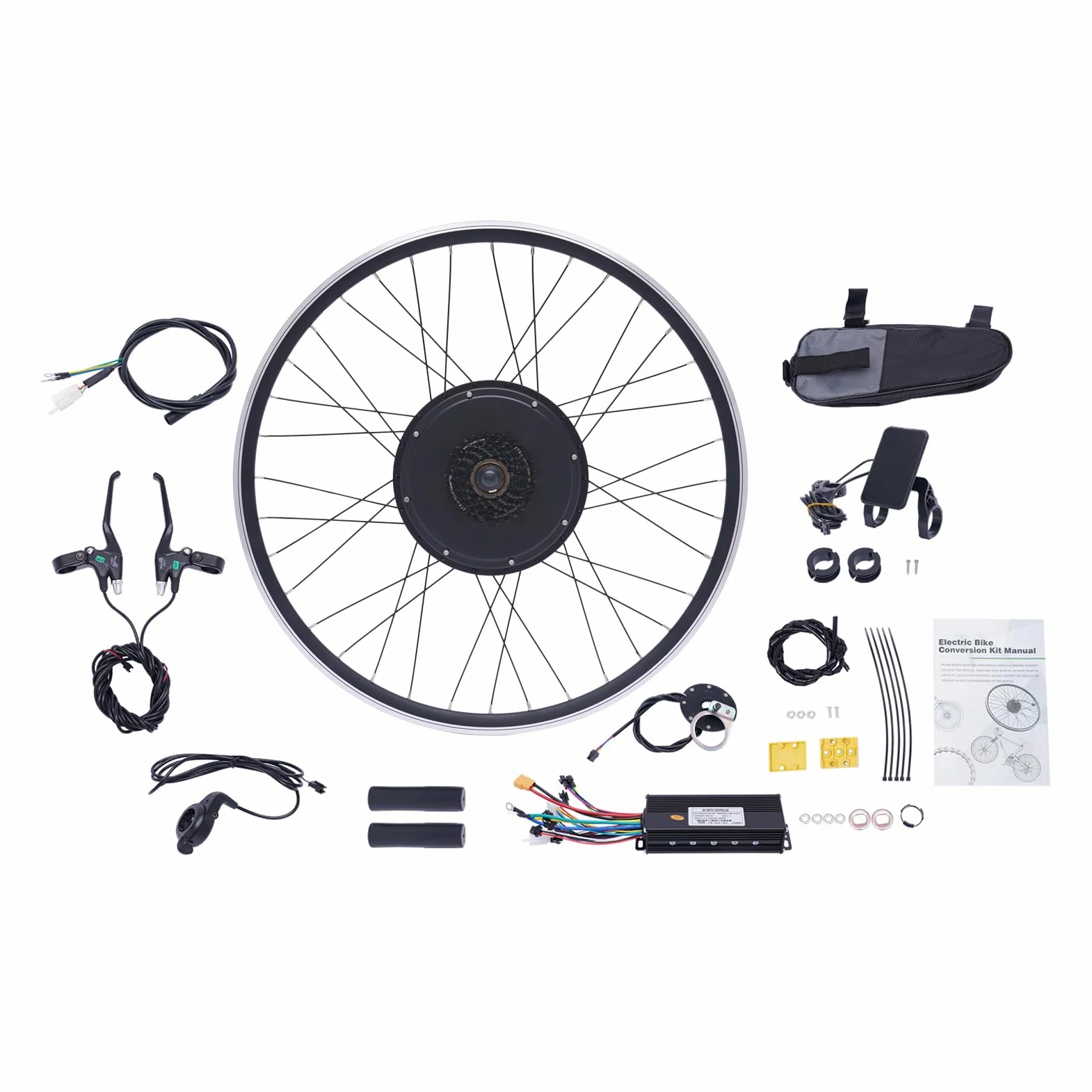 48V 1000W E-Bike Umbausatz Hinterradmotor, Elektrofahrrad Hinterrad Umbausatz Kit mit Display/Controller/PAS, Brushless Nabenmotor für 28" 29" 700C Fahrräder