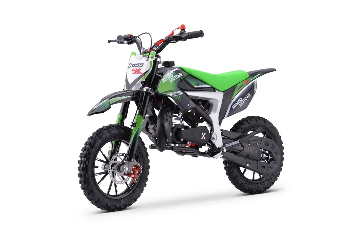 Motocross für junge Fahrer Beneo Motors CROSS SX Grün - 50cc Dirtbike Dirt Bike CrossBike DirtBike pocket 50cc Pitbike PocketBike Motocross Motorrad Motorbike