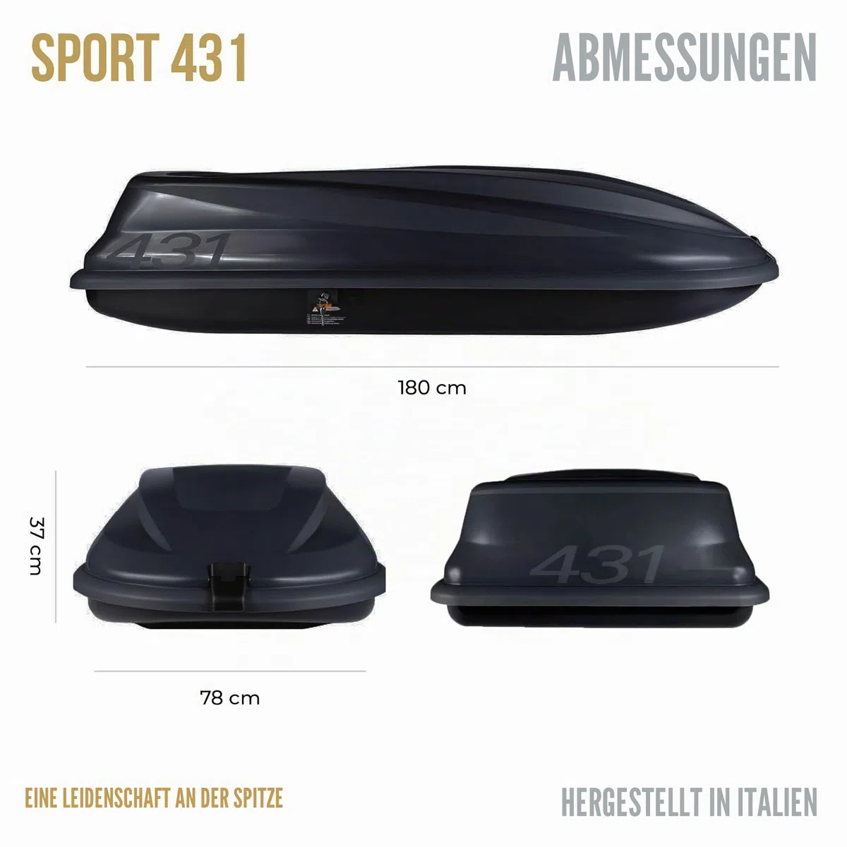 CAM Box Sport 430 Liter Schwarz