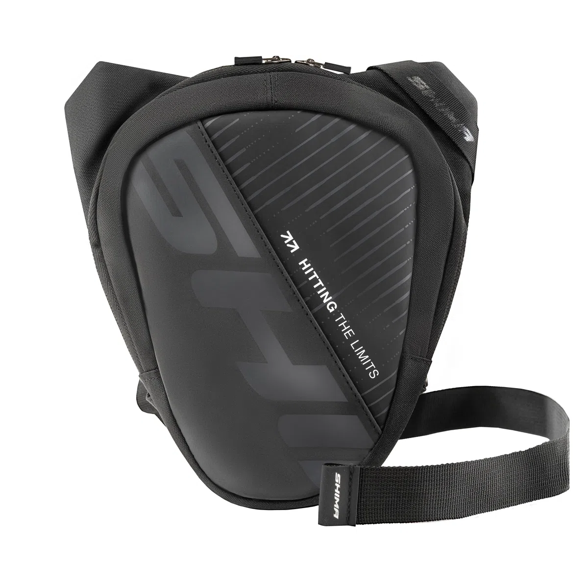 Shima Division HIP Bag Beintasche Motorrad Hüfttasche wasserdichte Tasche Leg Bag Schwarz 2 Liter