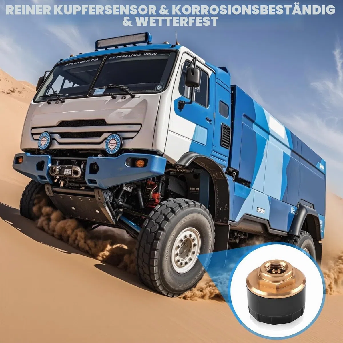 0-188PSI TPMS für 4-6-8-10 Räder Reifendruckkontrollsystem Solar USB Aufladen Reifendruckmonitor mit 8 externen Sensoren, LCD-Display and Sprachalarm, Passt Auto LKW Anhänger Wohnwagen