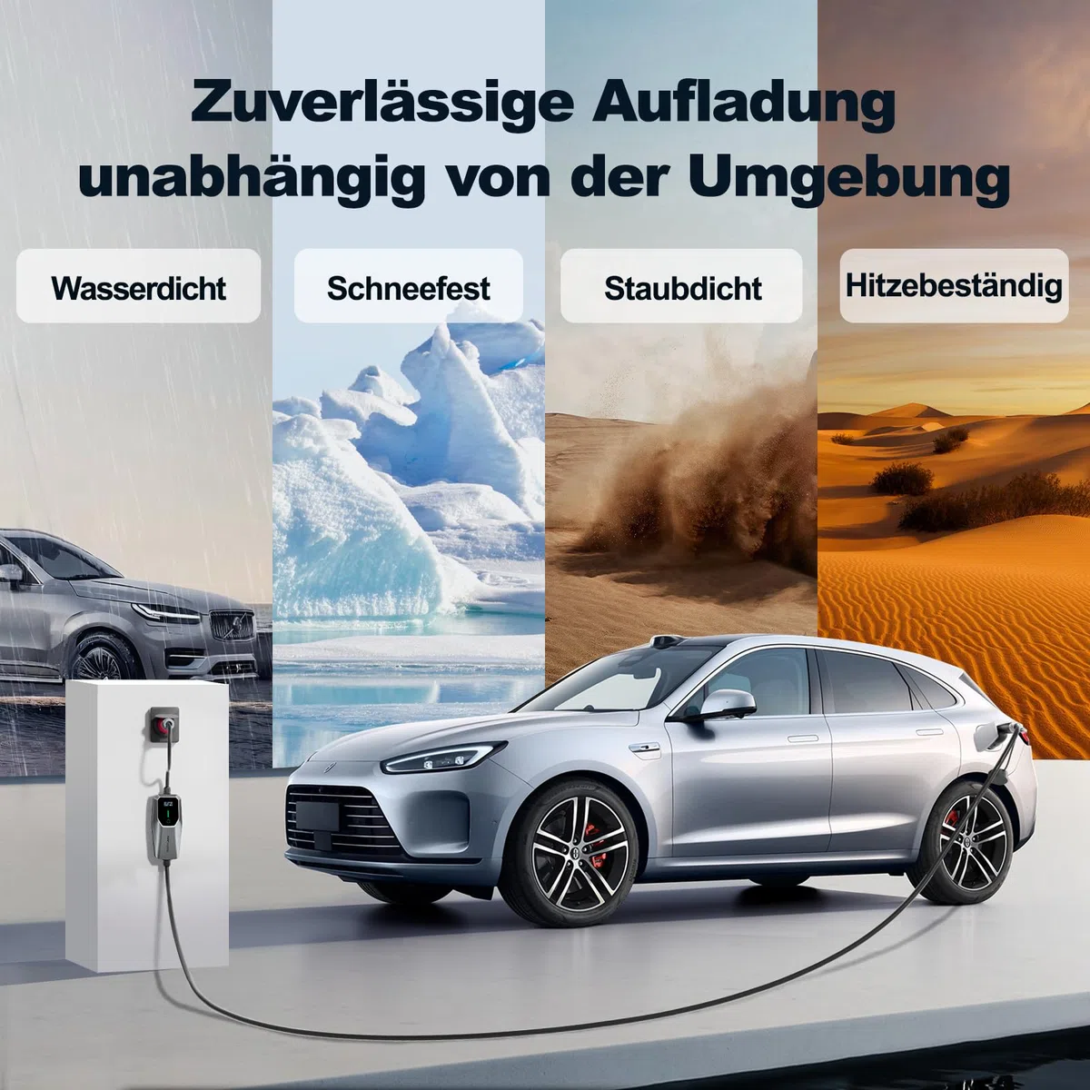Mobile Wallbox 11kW Typ 2 Ladekabel 6-16A | 5m Mobile Ladestation 3-phasig CEE EV Ladegerät Einstellbarer Strom und Einstellung Startzeit für Allen Elektrofahrzeugen EV PHEV IEC 62196-2 VDLPOWEREU