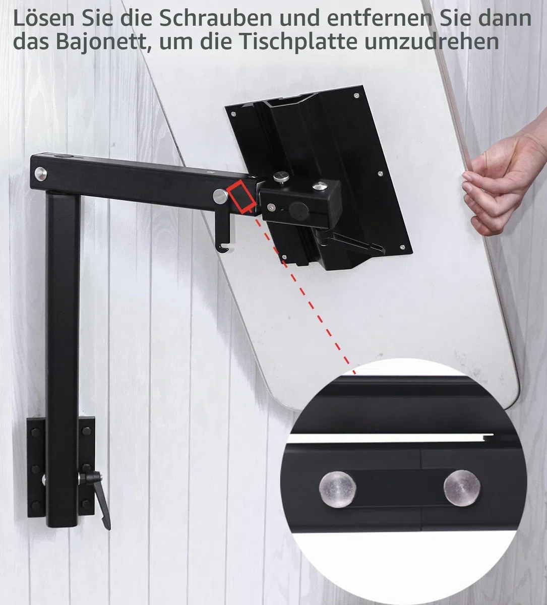 Klappbare Tischbeine aus Aluminiumlegierung, werden für Wohnmobile, Yachten, Wohnwagen und Wohnwagen verwendet. (Schwarz)