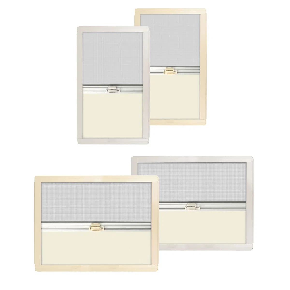Verdunklungsrollo Insektenschutz 35-110x65cm Kassettenrollo Wohnmobil Rollo Verdunklung rahmenlose Fenster Wohnwagen - Ivory/Grau (Grau, 60x65cm)