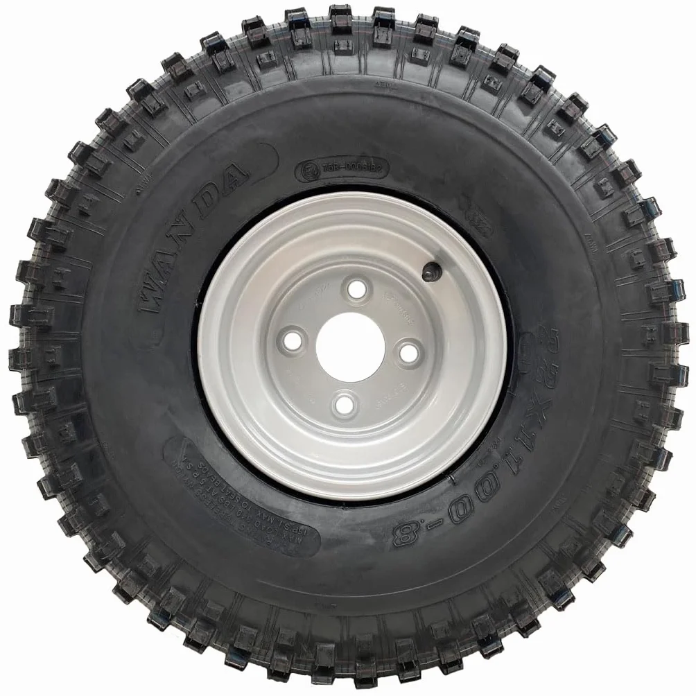 Parnells - 1 Komplettes Rad und Reifen, 22 x 11,00-8 - 4 Bolzen, 100 mm Pcd, 4-Lagig Wanda, Durchmesser 538 mm, 270 mm Breite, 154 kg - für Rasenmäher, Atv-Quad-Anhänger, Buggys, Karts, Off-Road