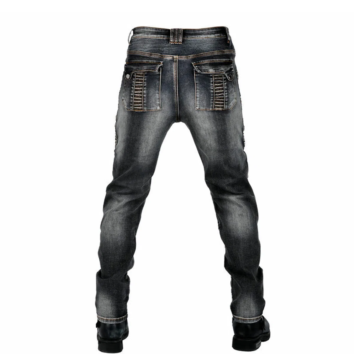 Motorradhose Herren, Motorrad Jeans Herren mit Protektoren, Aramidfaser Jeans Motorrad, Motorrad Hose mit Oberschenkeltaschen