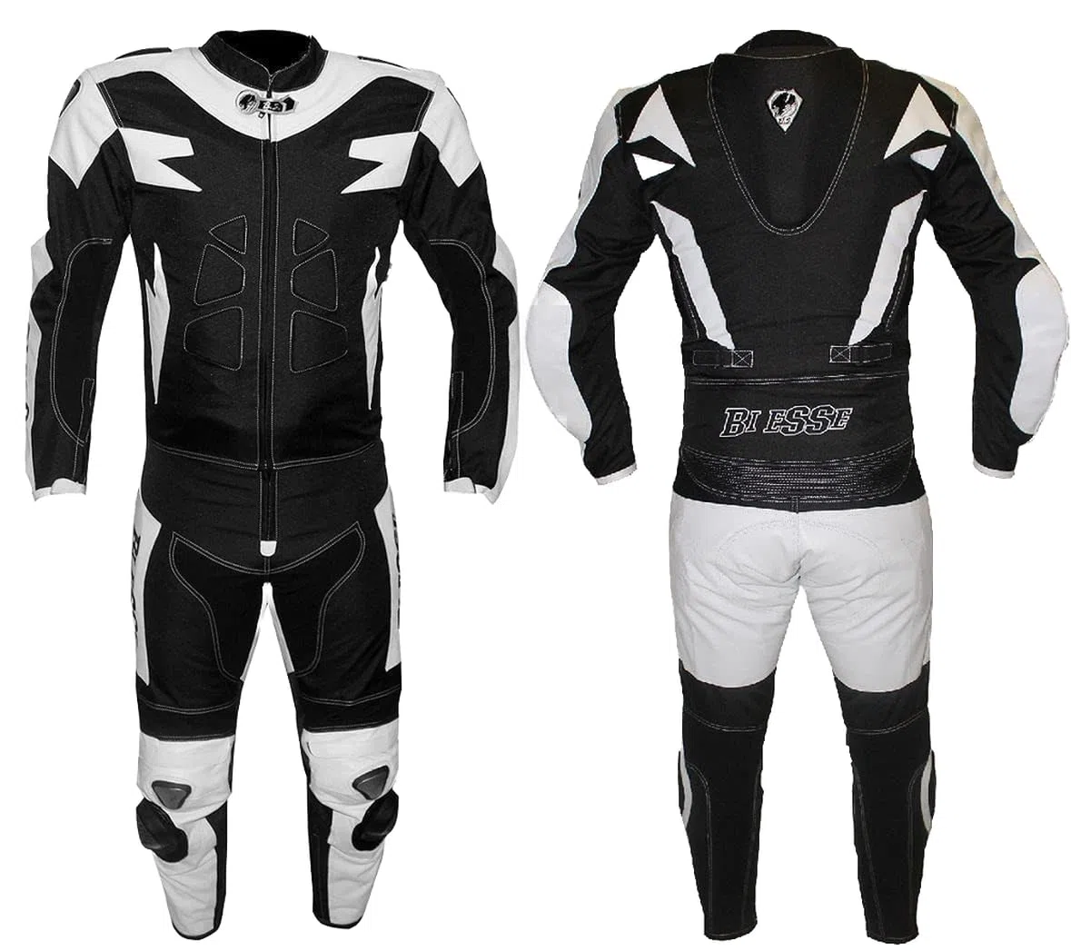 BI ESSE Motorradkombi Herren 2-teilig – Motorradanzug Leder & Textil, Jacke und Hose trennbar, verstellbar, atmungsaktiv, Touring & Racing geeignet