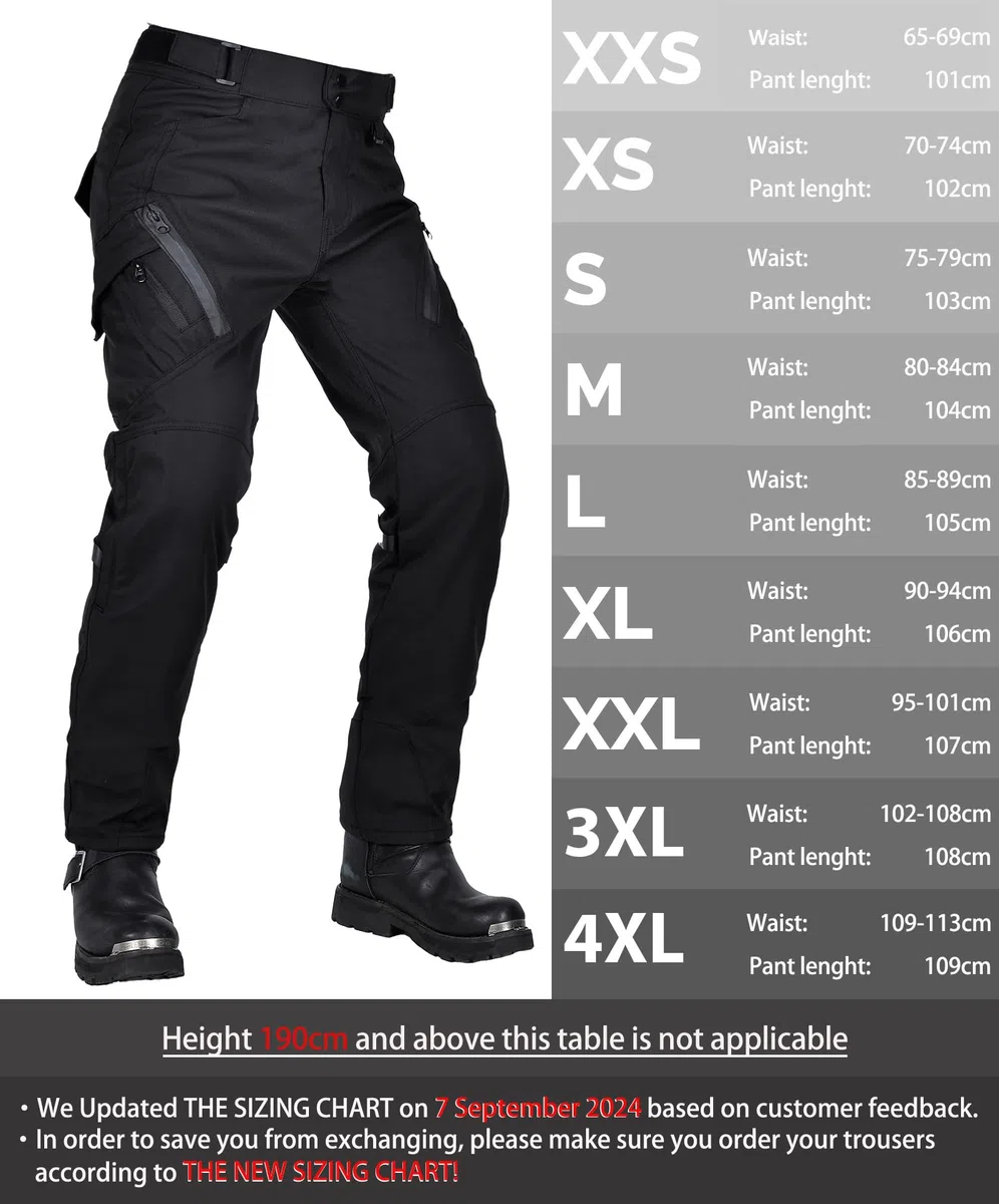 Motorradhose Herren mit herausnehmbaren Pads, wasserdichte Motorrad Hose Herren, Cargo Biker Hose für alle Jahreszeiten