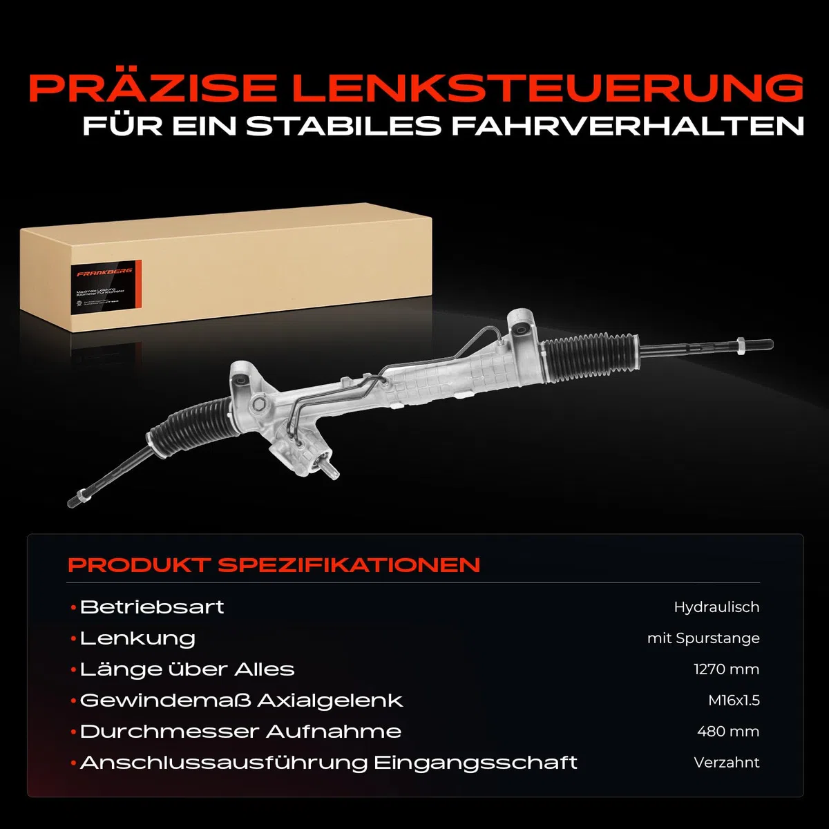 Frankberg Lenkgetriebe Servolenkgetriebe Hydraulisch für Linkslenker Kompatibel mit Transporter IV 70E 70L 70M 7DE 7DL 1.9L-2.5L 1990-2003 Transporter IV 70XD 2.5L 1996-2003 Replace# 701422061J