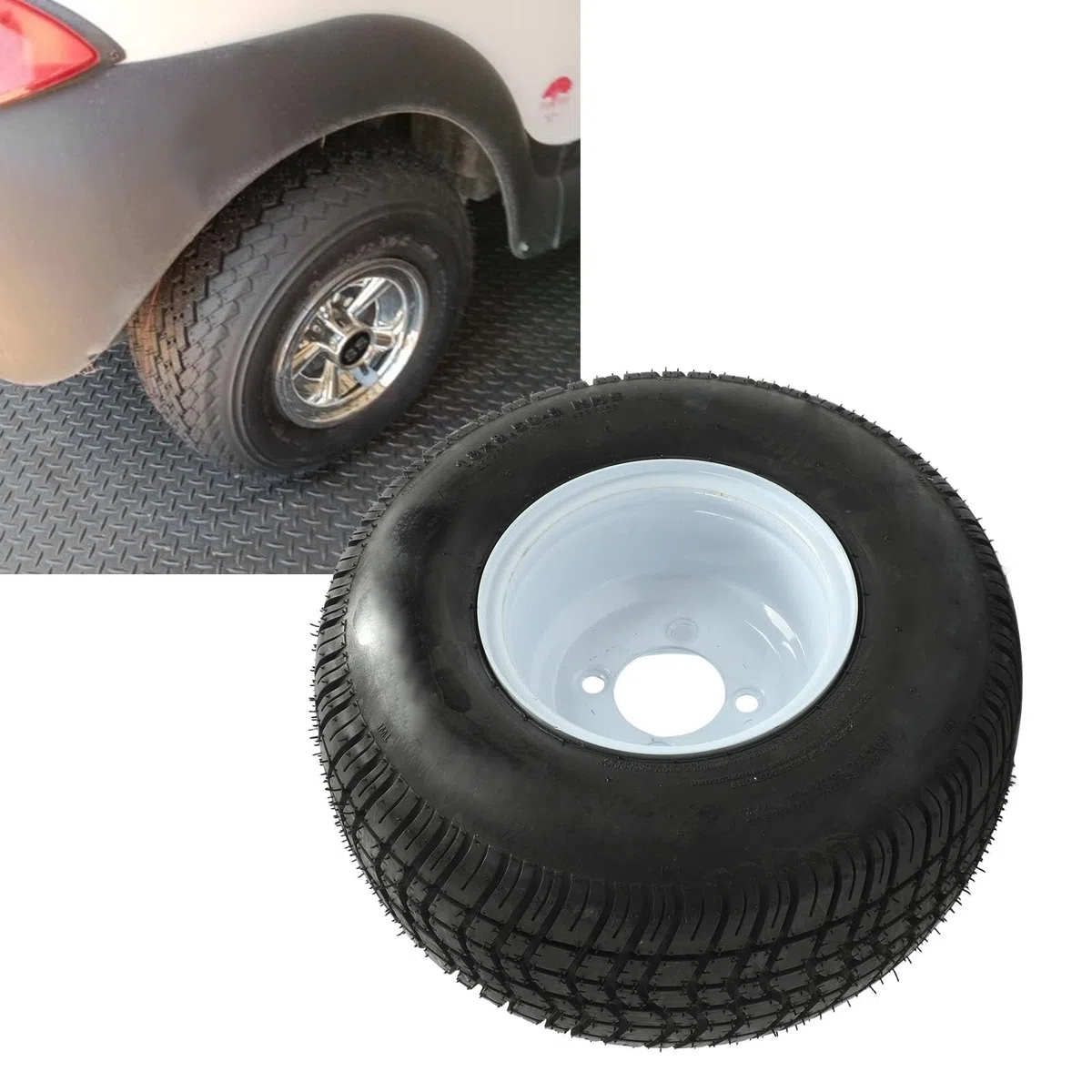 Bnineteenteam Cart-Reifen- und Rad-Kombination, 18 X 8,50-8 Cart-Reifen, Gummi, Besseres Handling, Cart-Reifen- und Rad-Baugruppe, Ersatz für E Z GO Carts