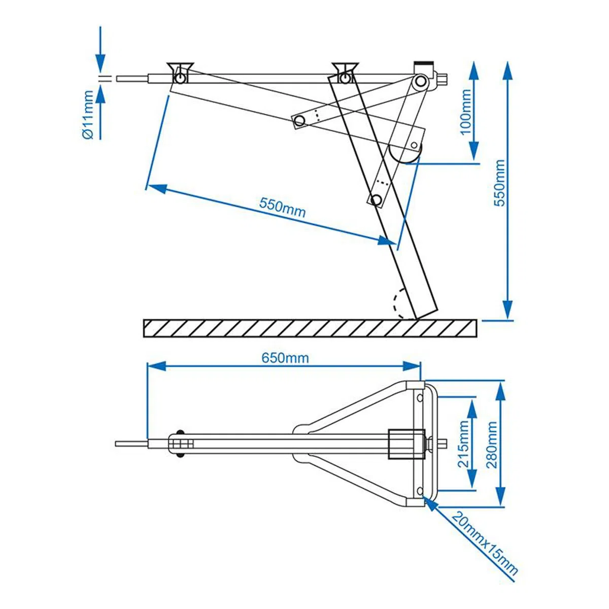 4x PROPLUS Ausdrehstütze Stützfuß Steckstütze Wohnwagen 19mm Kurbelstützen 600kg