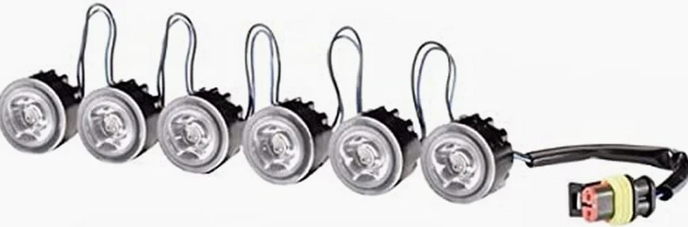 HELLA 2PT 177 696-721 LED-Tagfahrleuchtensatz - LEDayFlex - 24/12V - rund - Einbau - Lichtscheibenfarbe: glasklar - Kabel: 120mm - Fahrzeugfront - Satz