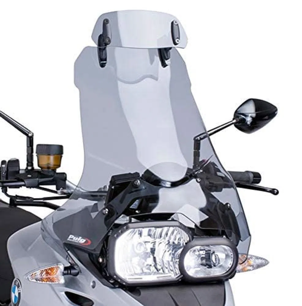 Puig 6319H Multiverstellbarer Clip-on Windabweiser für Motorradscheiben mit Positionsverstellung und robustem Design zur Verbesserung des aerodynamischen Schutzes, Getönt
